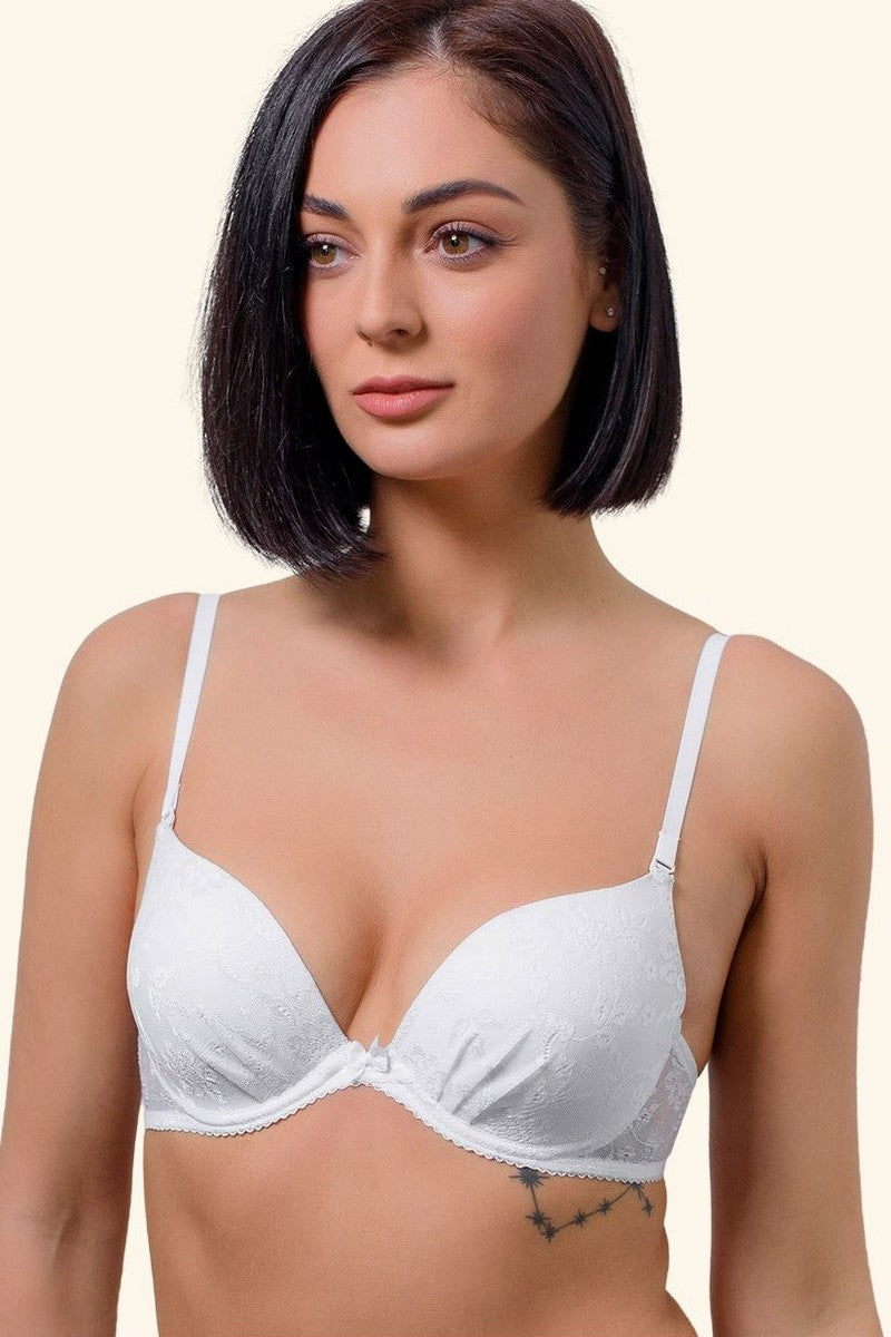 Кружевной бюстгальтер с гелевым push-up 531-290 white