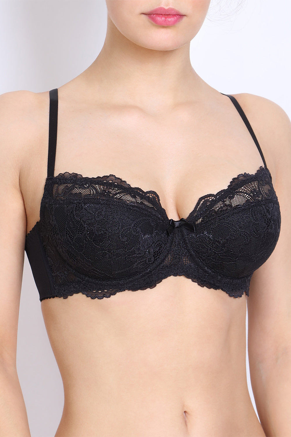 Полудублированный бюстгальтер с кружевом 580-147 black