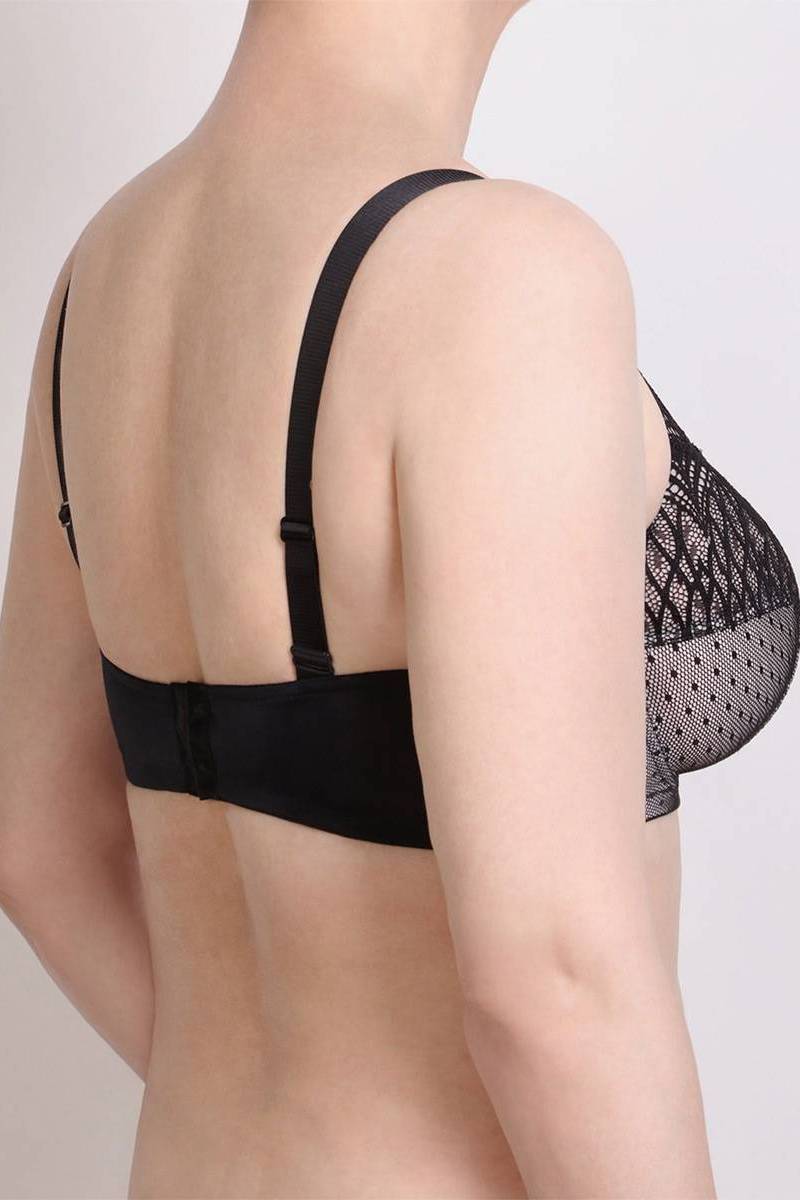 Мягкий бюстгальтер с кружевом 194-187 black/peony