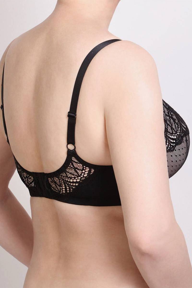 Полудублированный бюстгальтер с кружевом 554-187 black/peony
