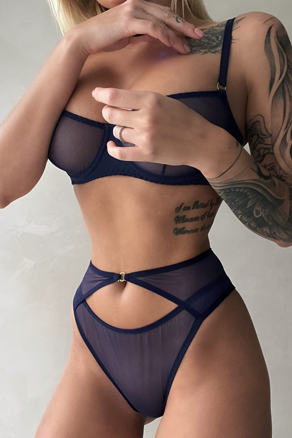 Высокие трусики бразилиана 24206114 Basic blue