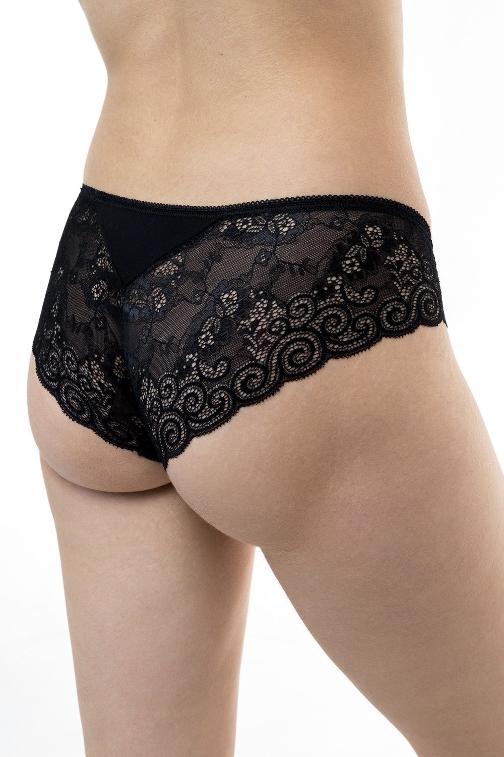 Трусики слип с кружевом 36 black