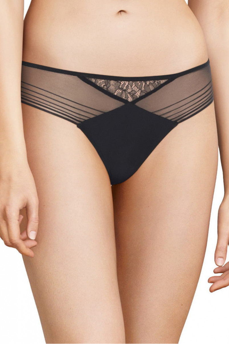 Трусики слип из микросетки 40G3 Sukeban black