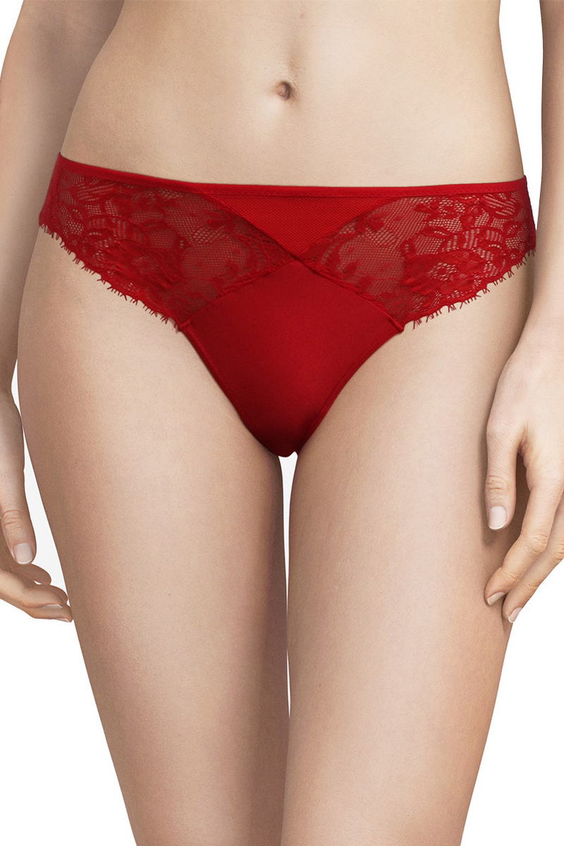 Трусики слип с кружевом 42C3 Camden poppy red