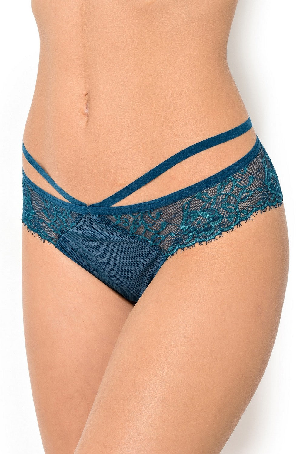 Трусики бразилиана с кружевом 42C7 Camden blue ming