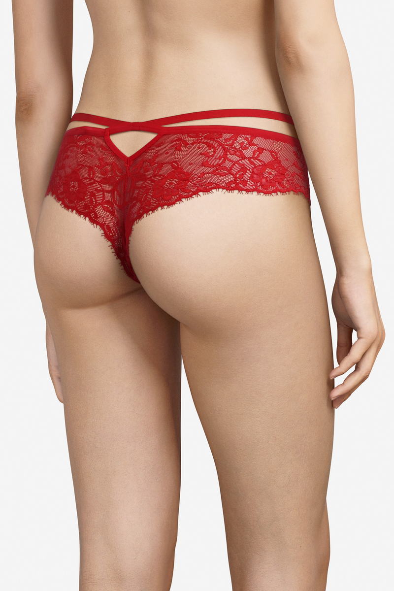 Трусики бразилиана с кружевом 42C7 Camden poppy red