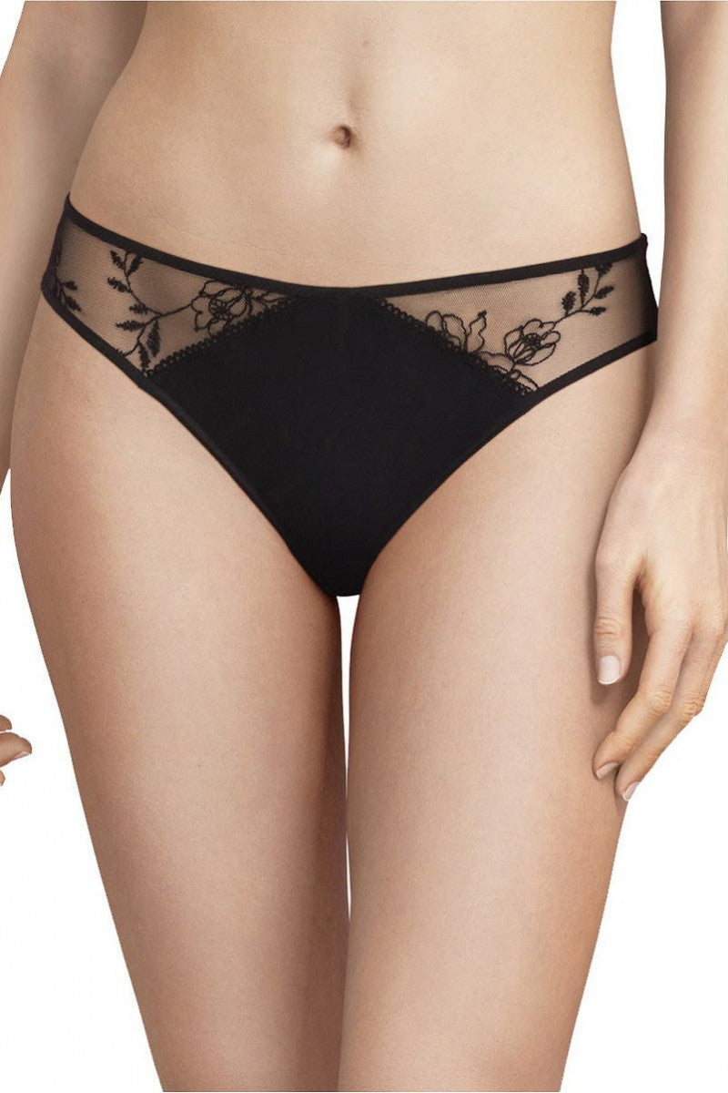 Трусики слип с вышивкой 49D3 Aura black