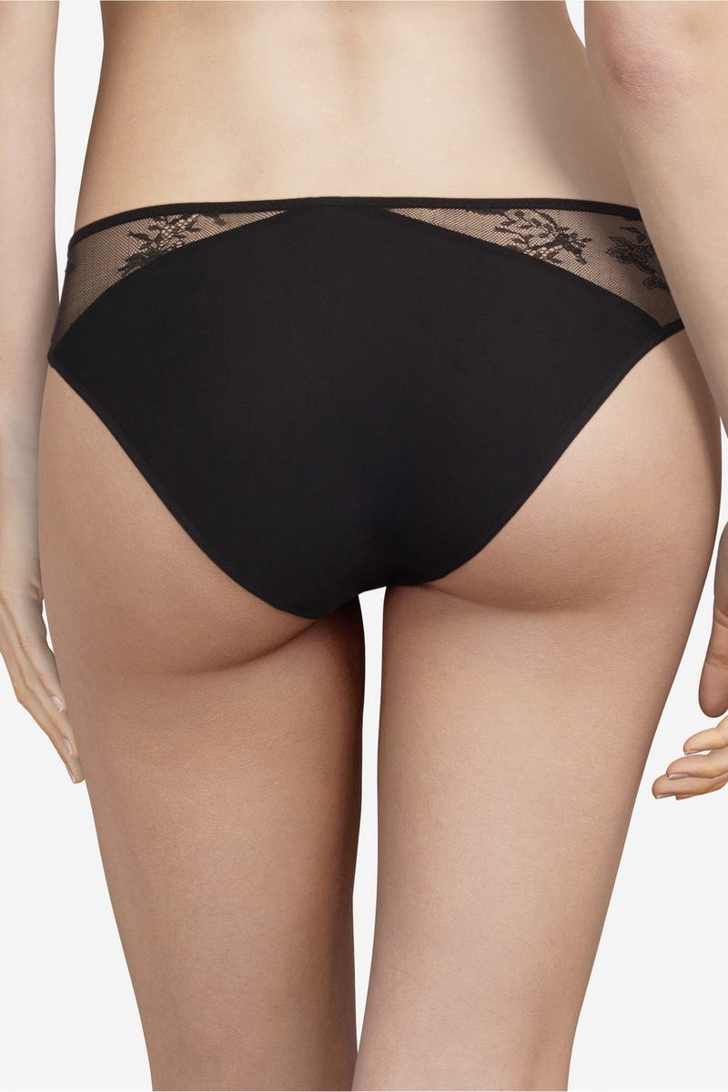 Трусики слип с вышивкой 49D3 Aura black