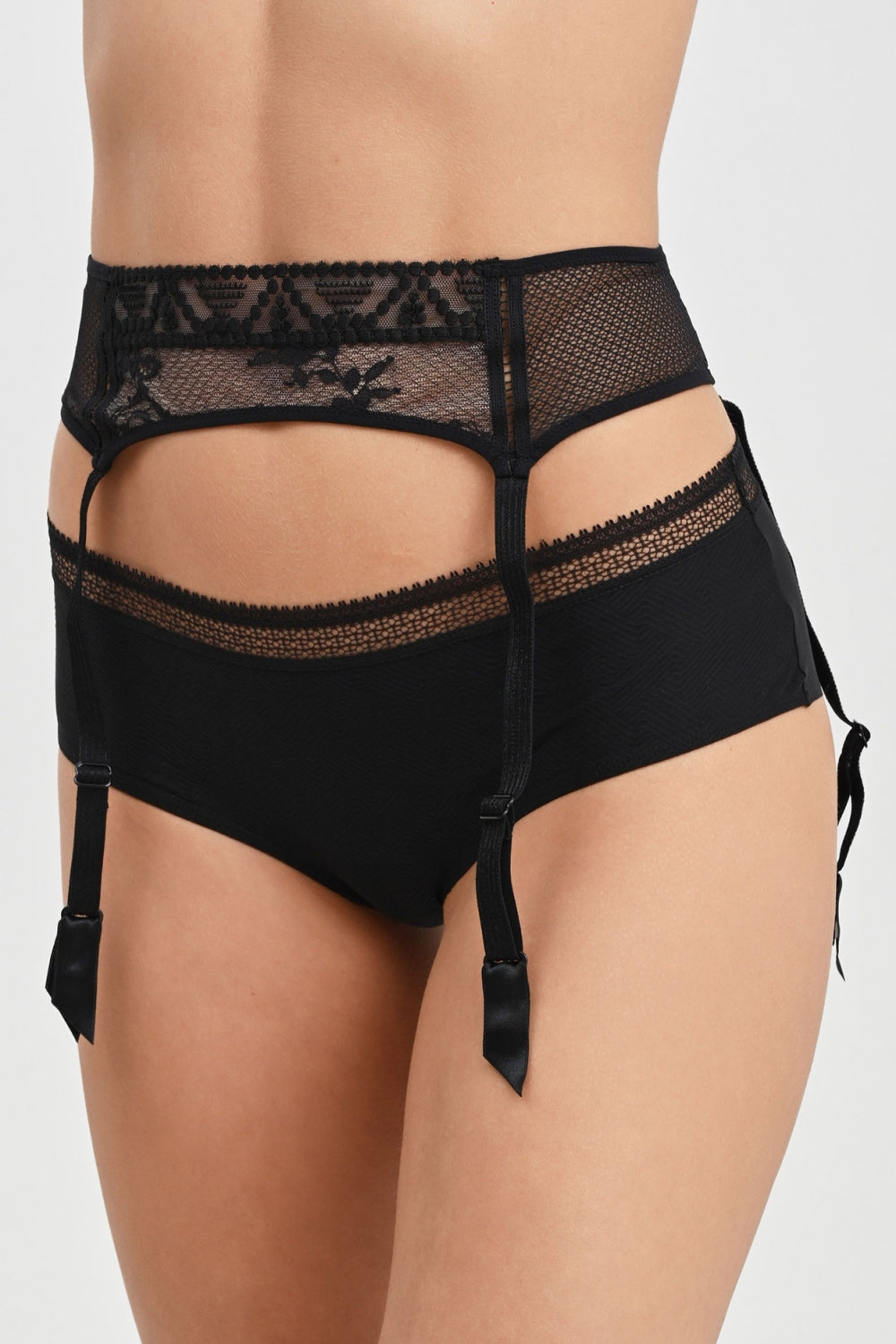 Пояс для чулок из микросетки 49J6 Olivia black