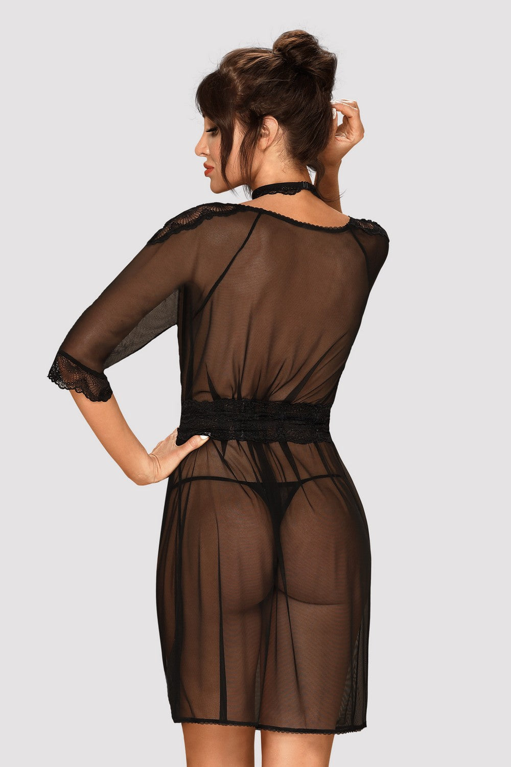 Прозрачный пеньюар из микросетки Lucita