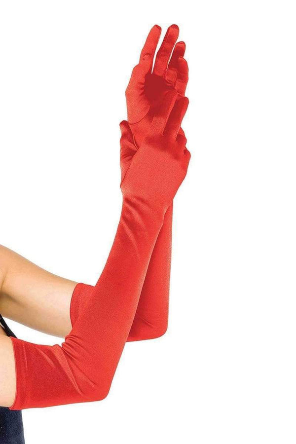 Высокие сатиновые перчатки Extra Long Satin Gloves white