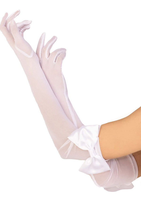 Высокие перчатки с бантом Opera length bow top gloves