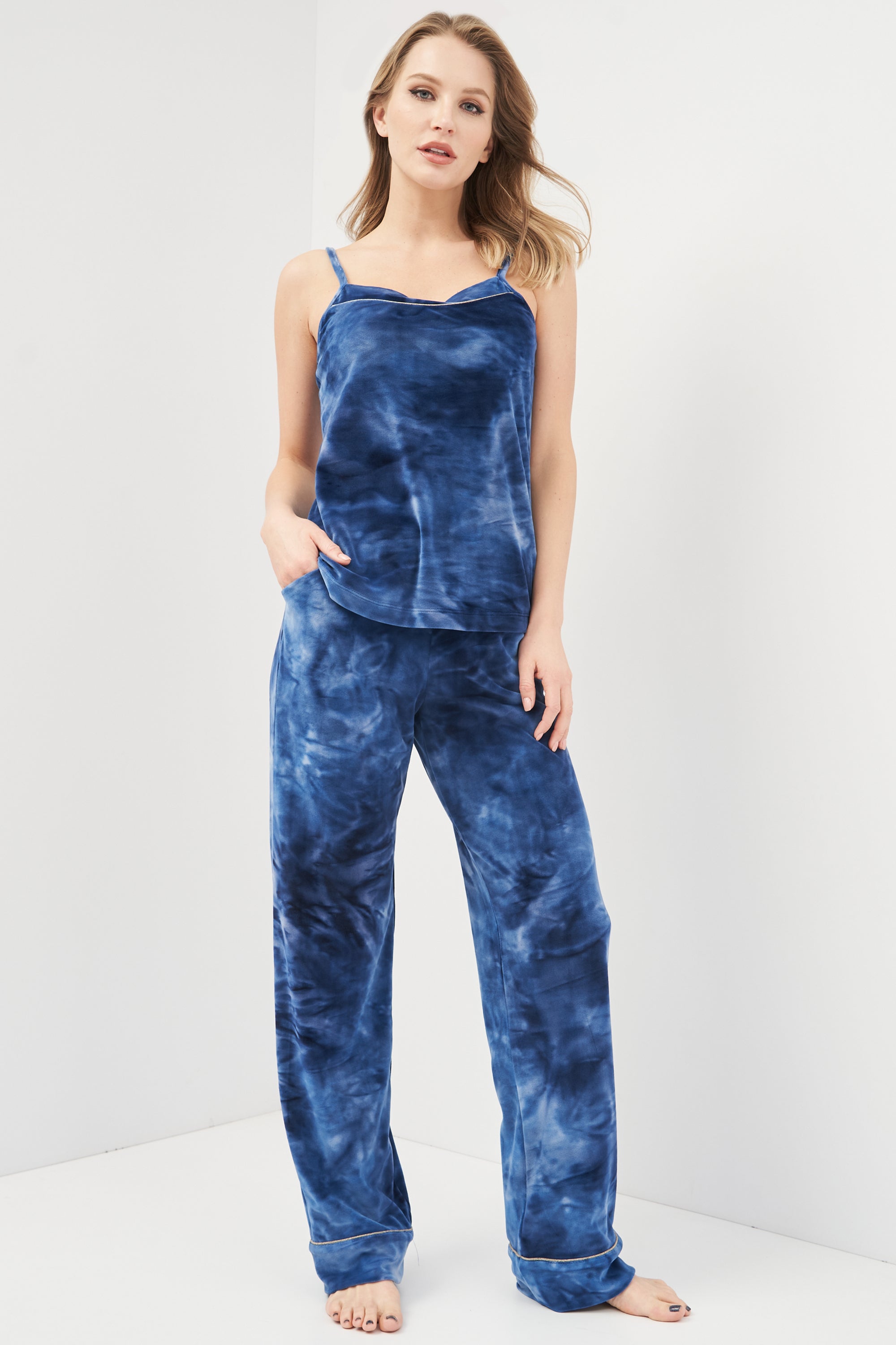 Велюровая пижама 03122 blue