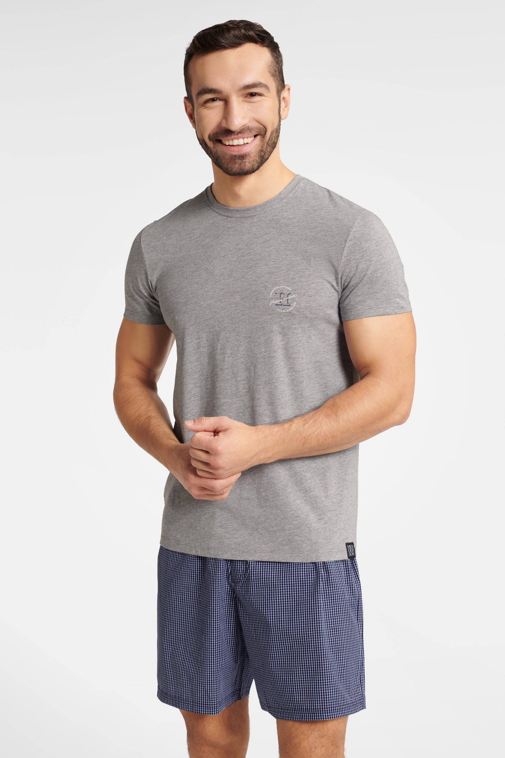 Хлопковая мужская пижама 40668 Worthy grey