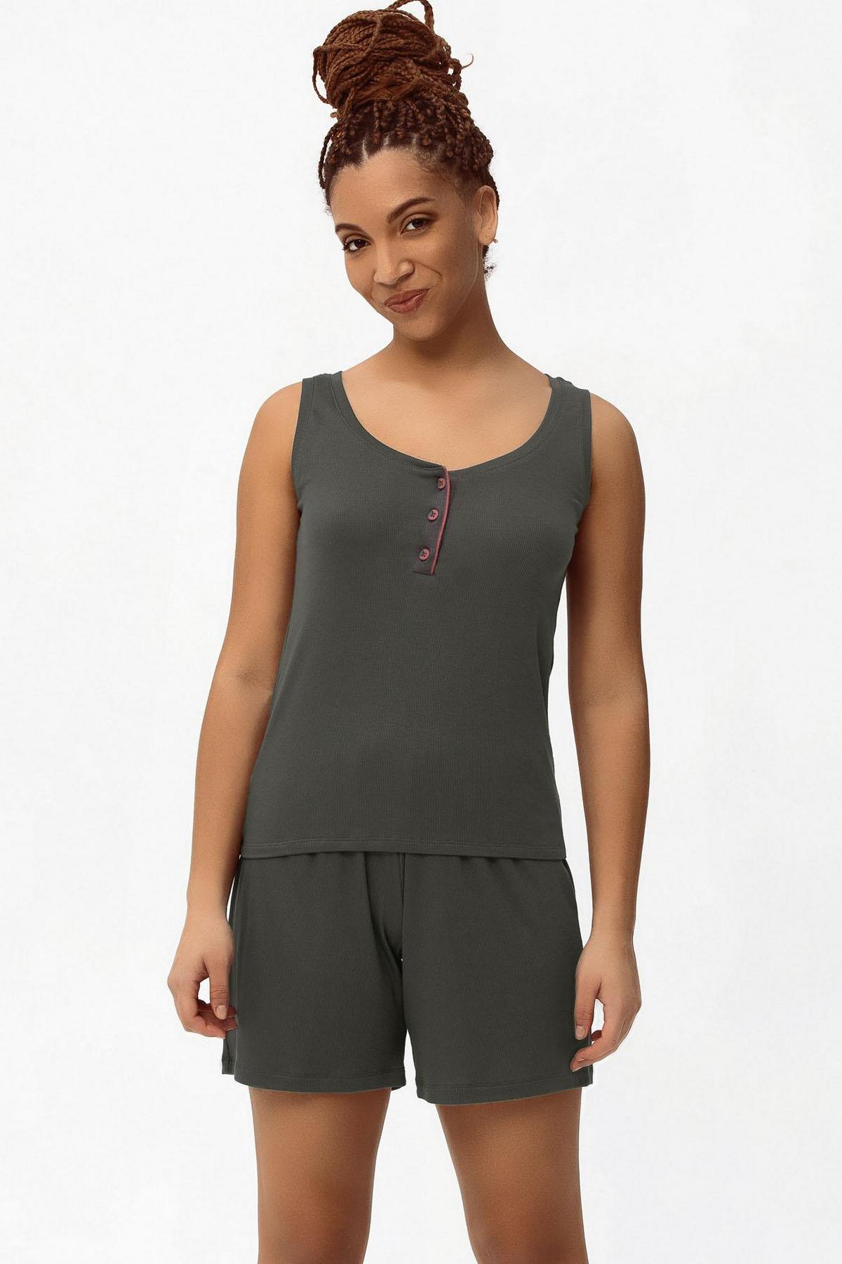 Піжама з віскози в рубчик 1454/60130