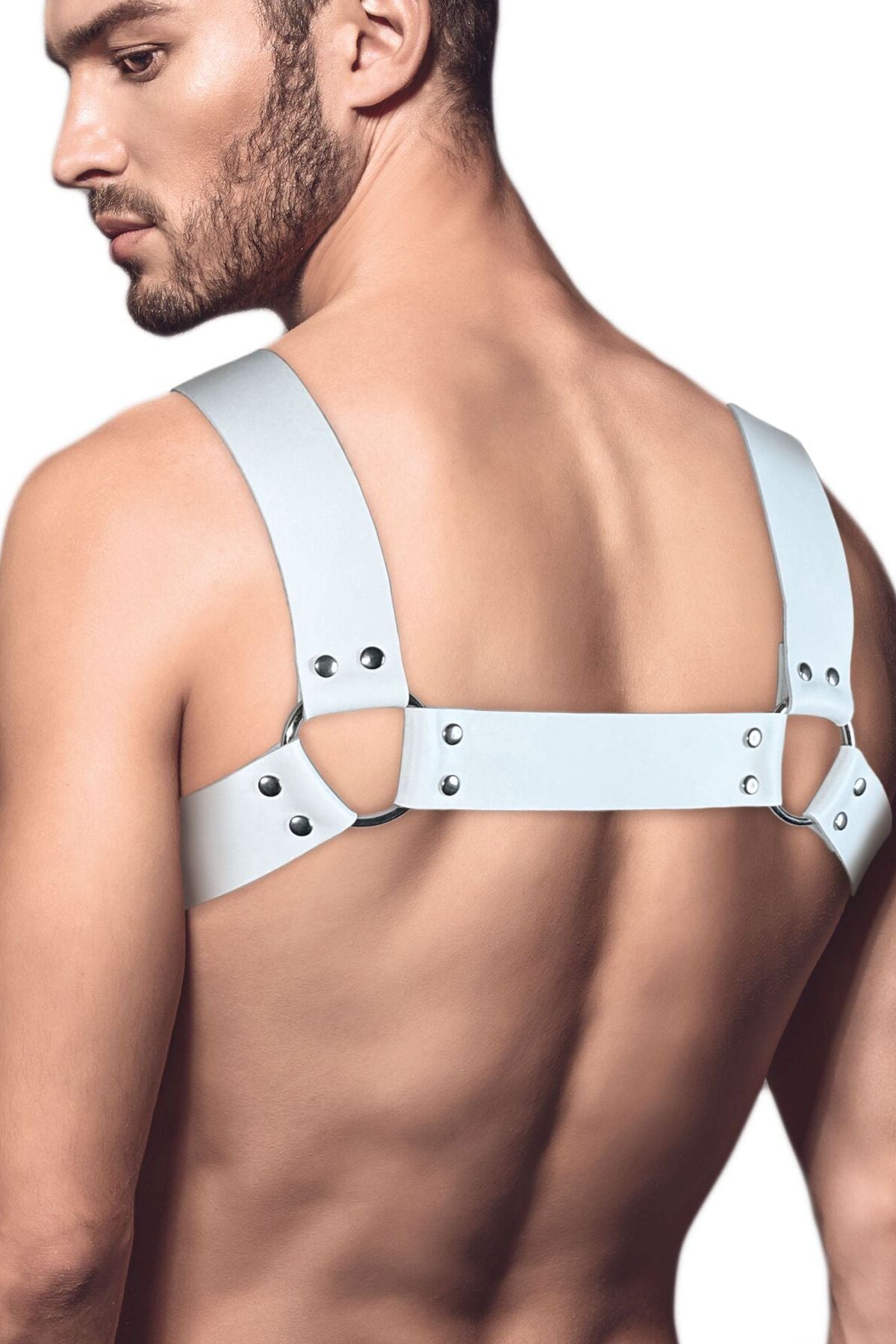 Мужская портупея на грудь Bulldog Harness white