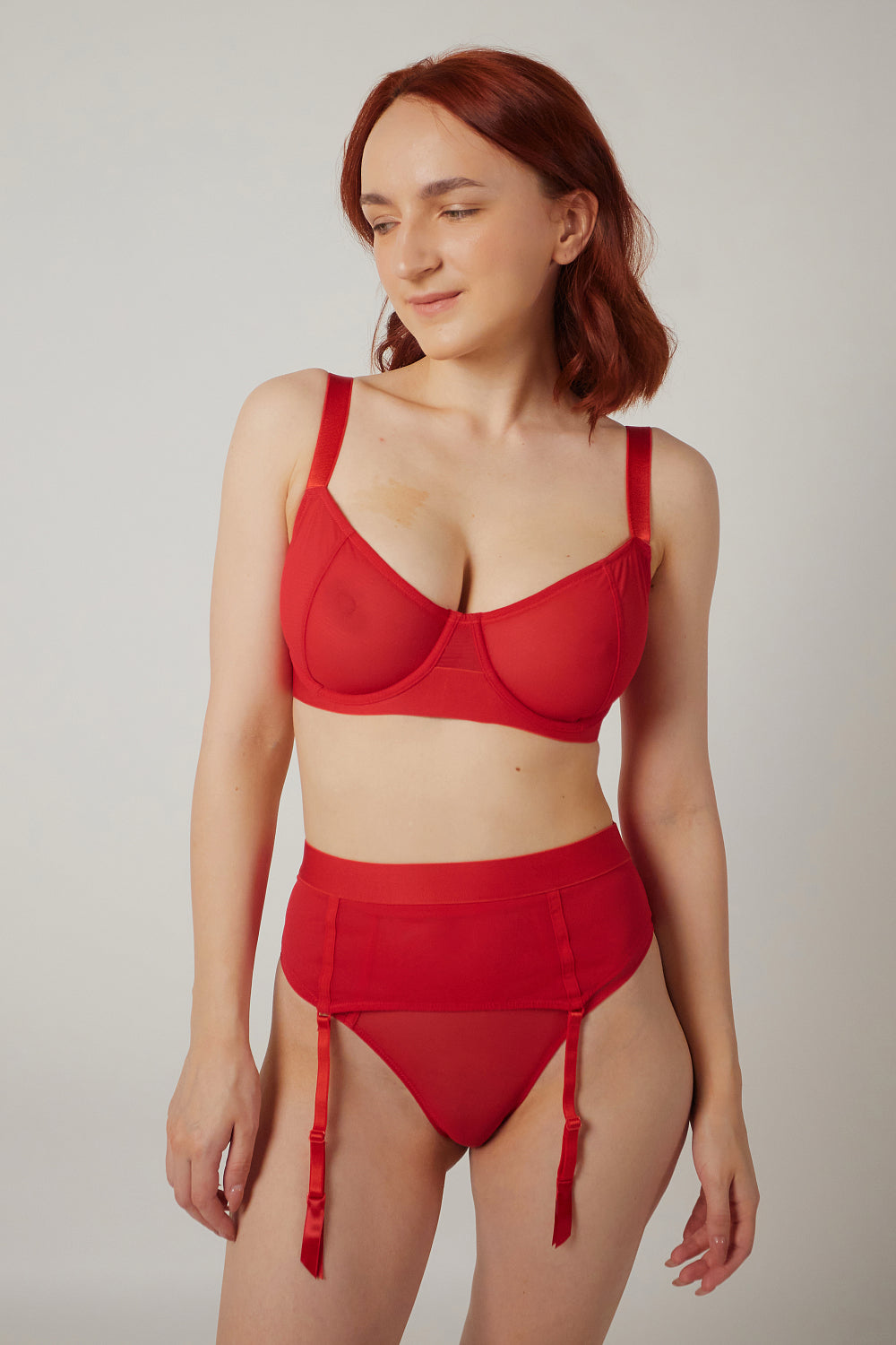 Пояс для чулок из микросетки SLZ22102006 red