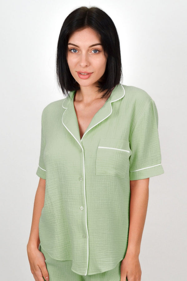 Пижамная блуза на пуговицах 1423/11007