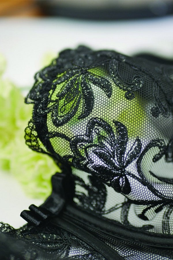 Мягкий бюстгальтер с вышивкой Gardenia A922 black