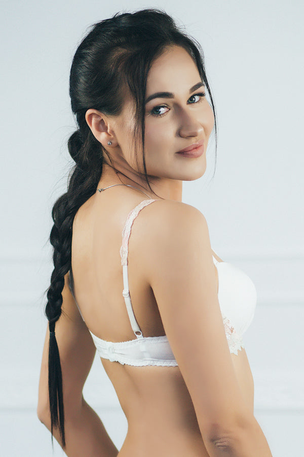 Бюстгальтер с декоративными ремешками AL-1026 milk