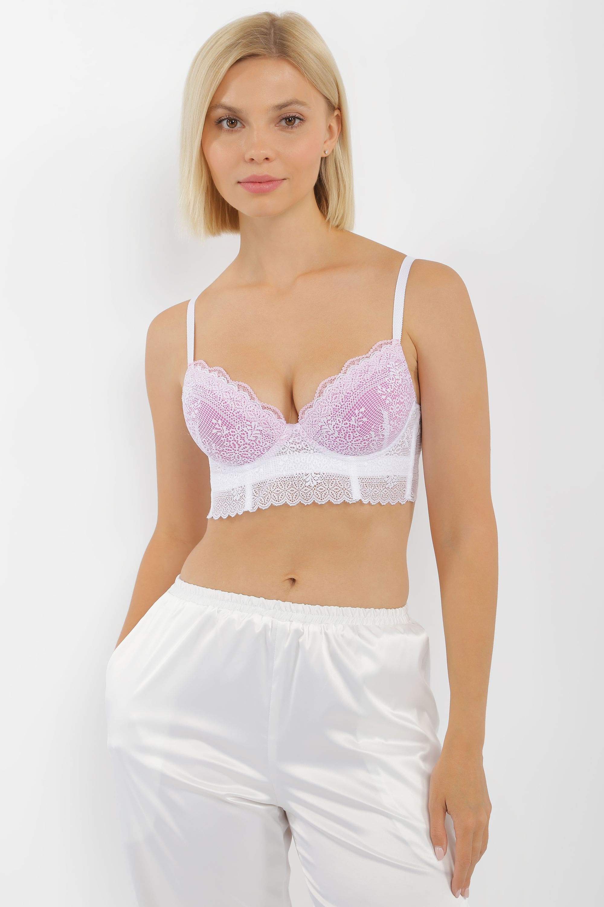 Бюстье с push-up BB-1120 white flamingo