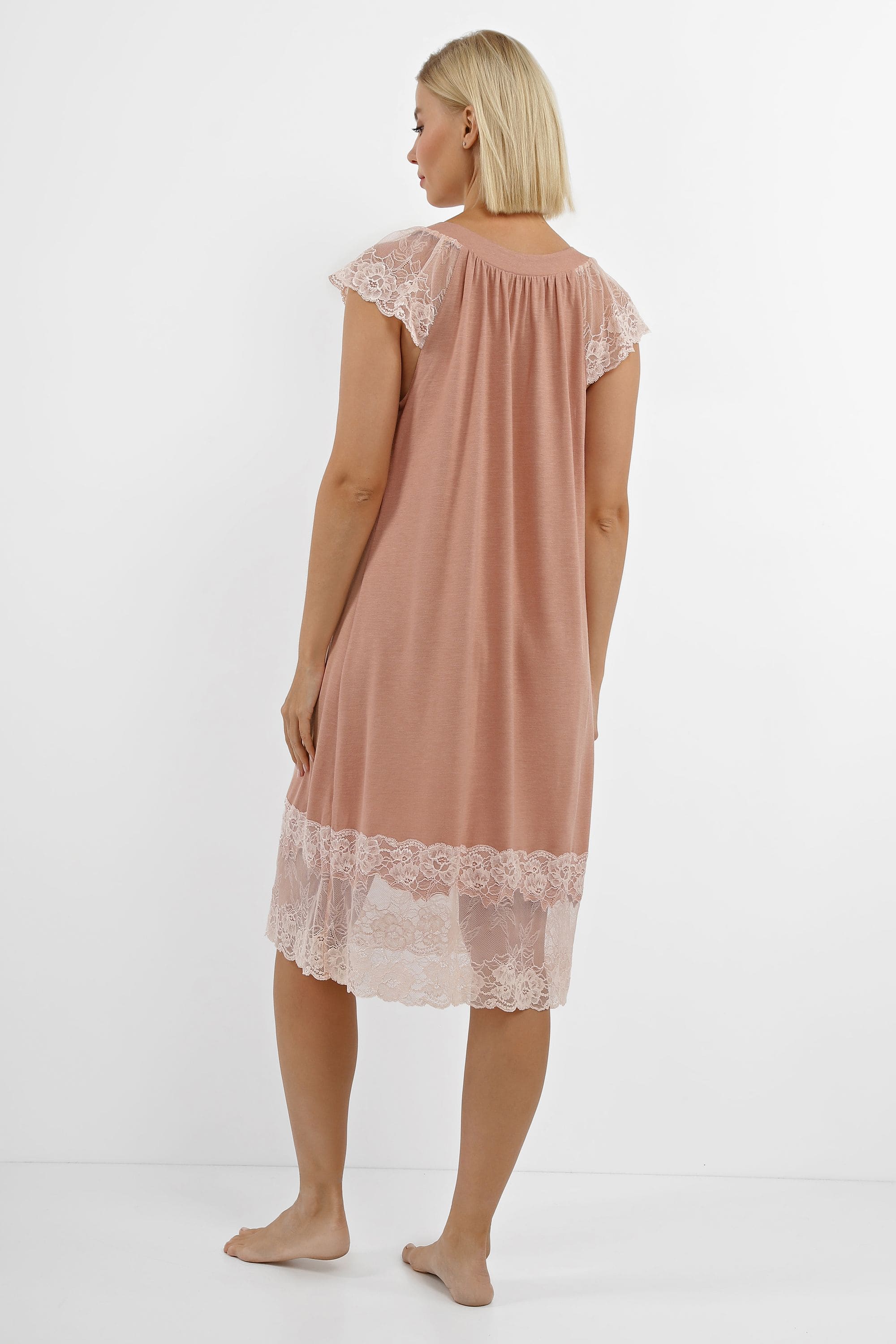 Сорочка с кружевом CB-3234 creme brulee