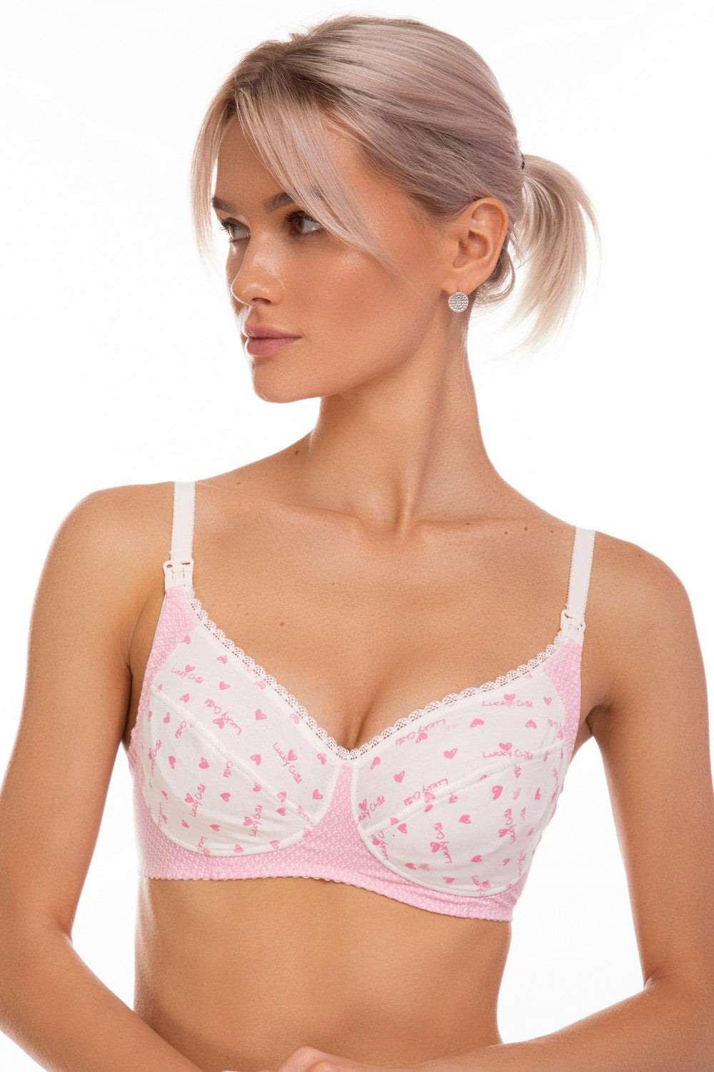 Бюстгальтер для кормления с принтом Lov-1303 heart print