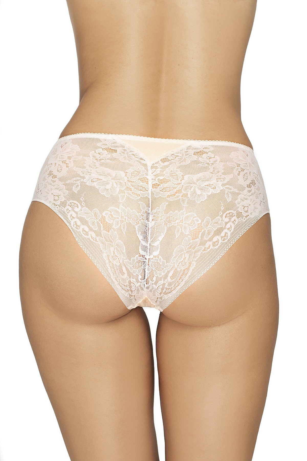 Трусики слип с кружевом P-2501 beige
