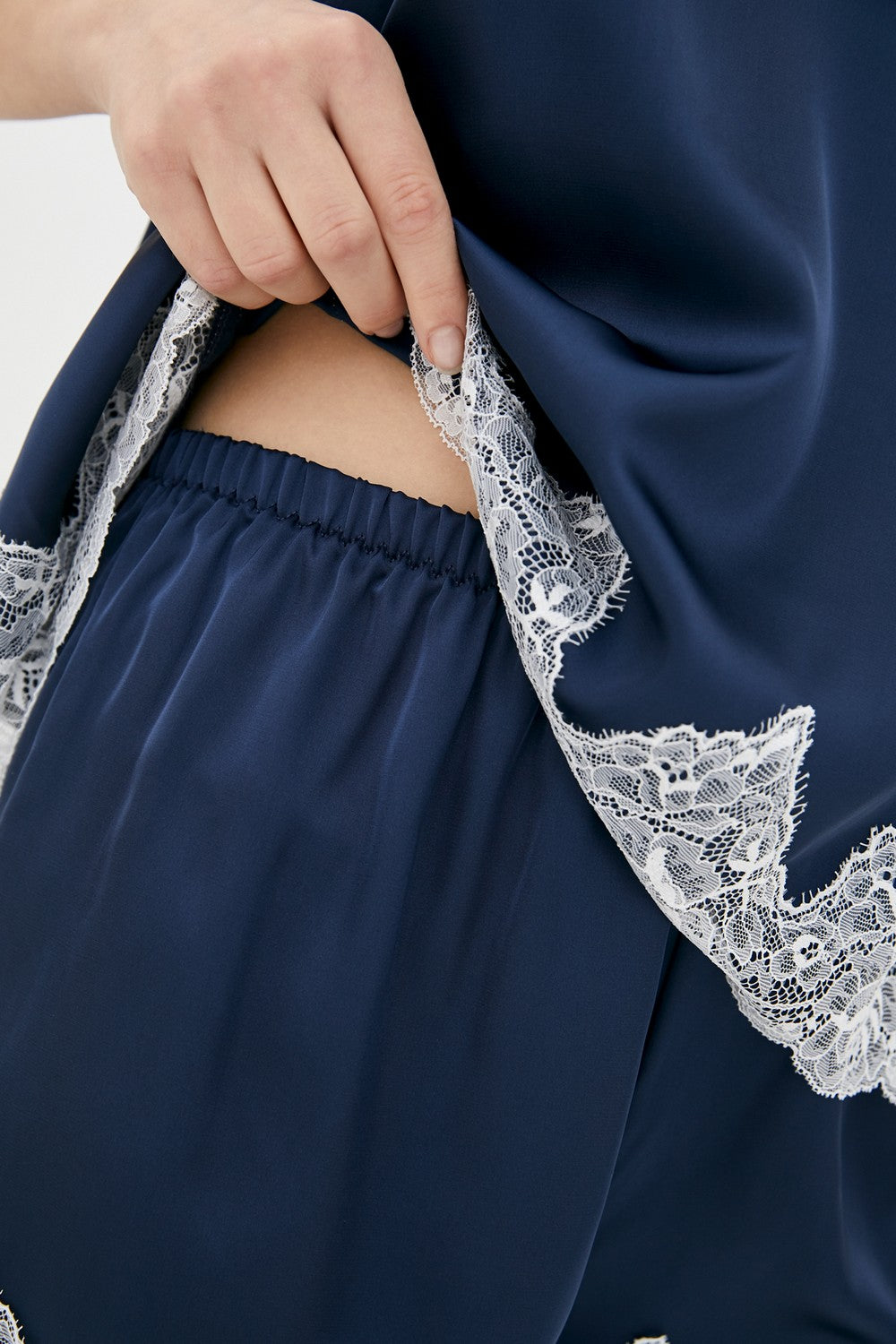 Сатиновая пижама с шортами Rita blue