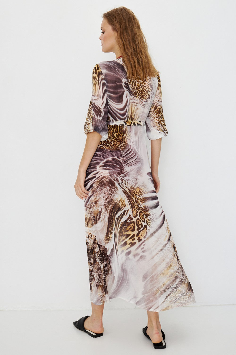 Пляжная туника с принтом TT-3406 gray leopard