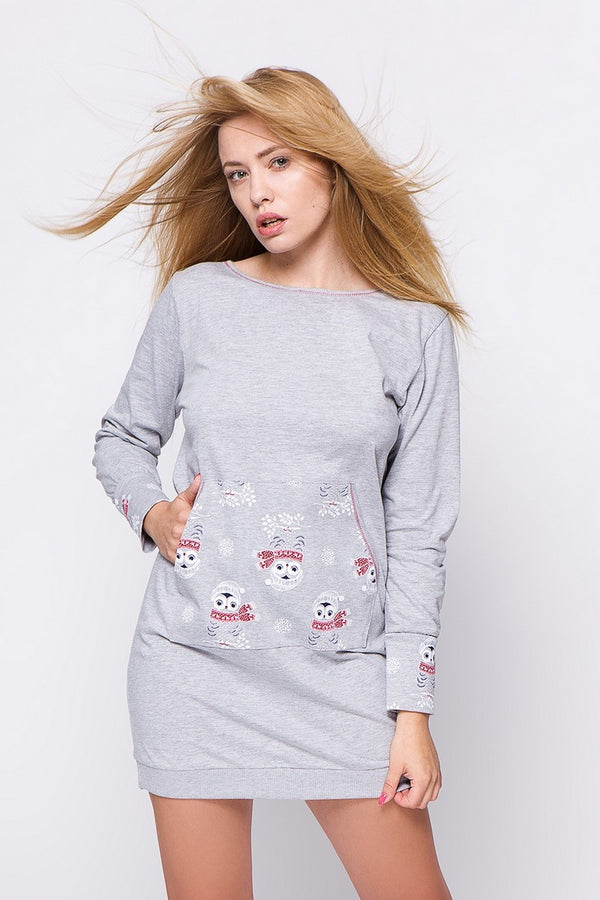 Трикотажное платье с карманами Happy Owl