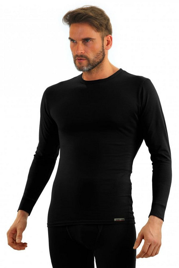 Хлопковый мужской лонгслив 123 black