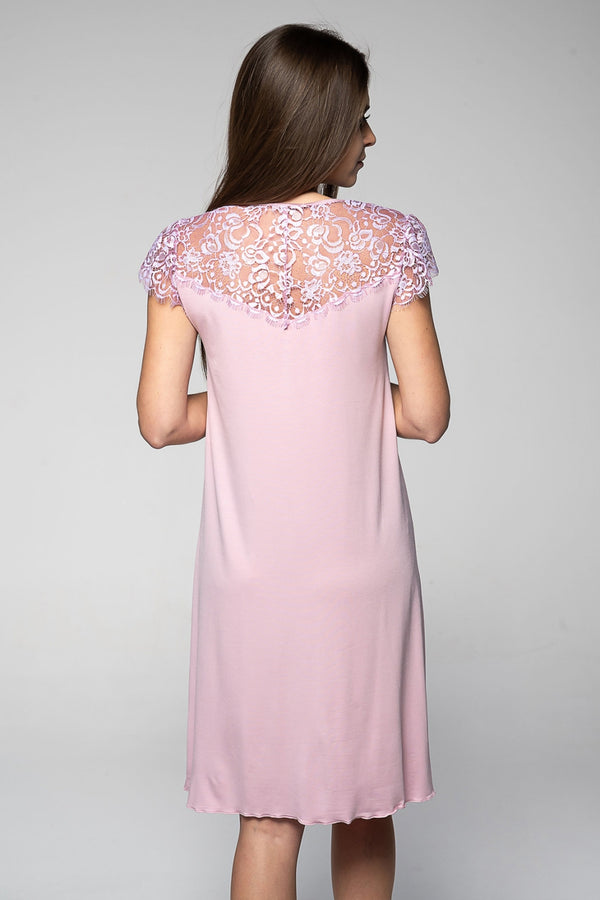 Сорочка с ажурным кружевом 2014 light lila