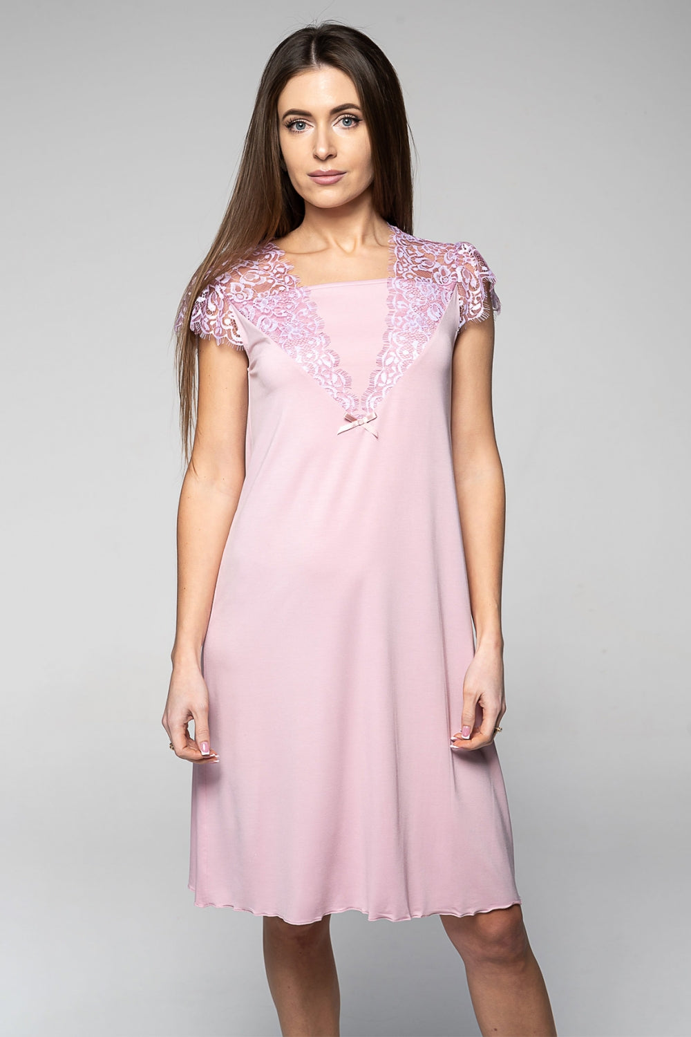 Сорочка с ажурным кружевом 2014 light lila