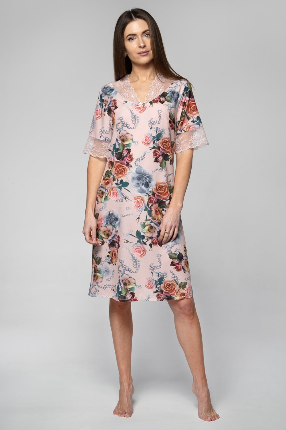 Ночная сорочка с цветами 2229 rose