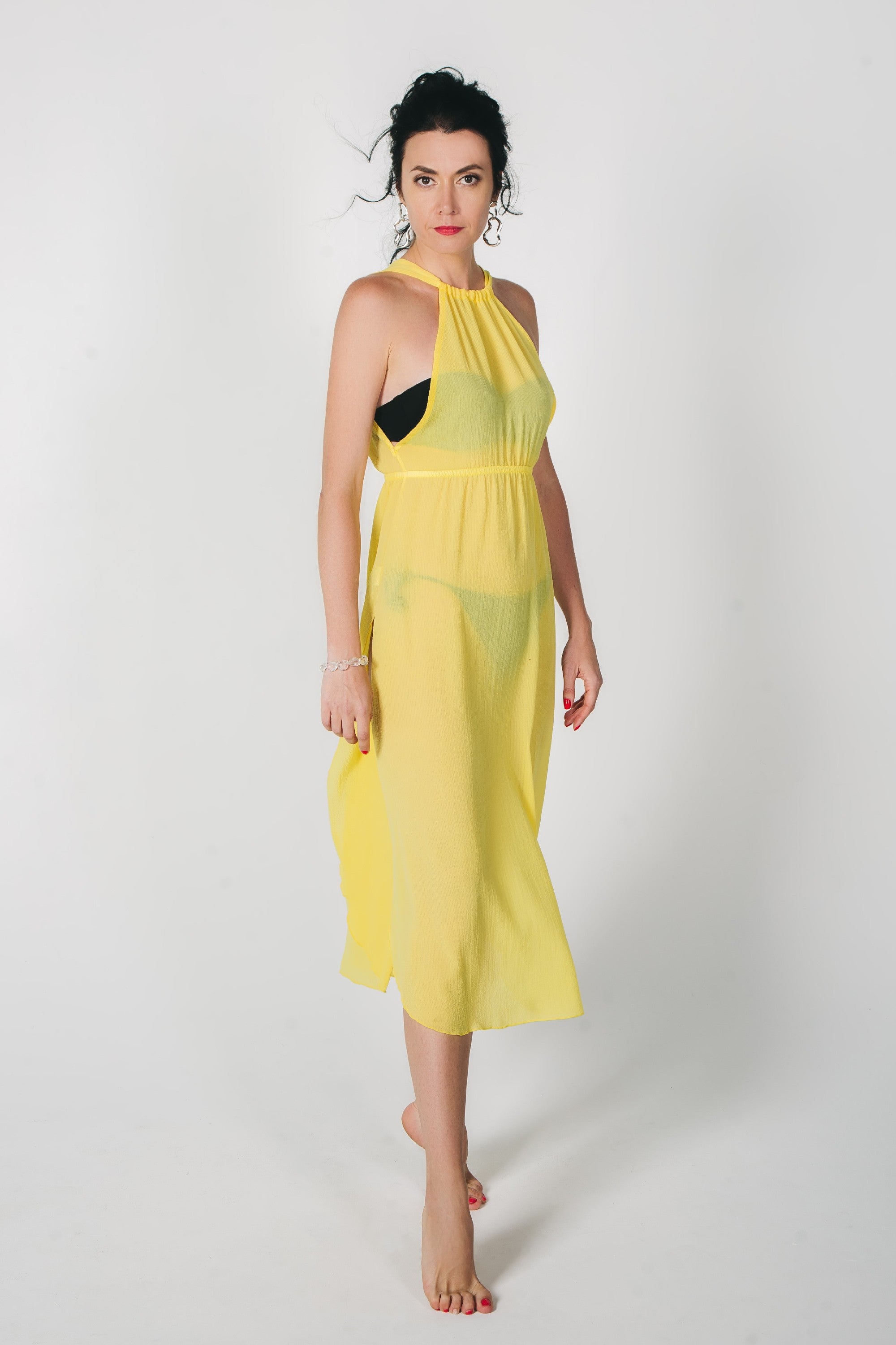 Пляжная туника с высоким разрезом ST 241 yellow