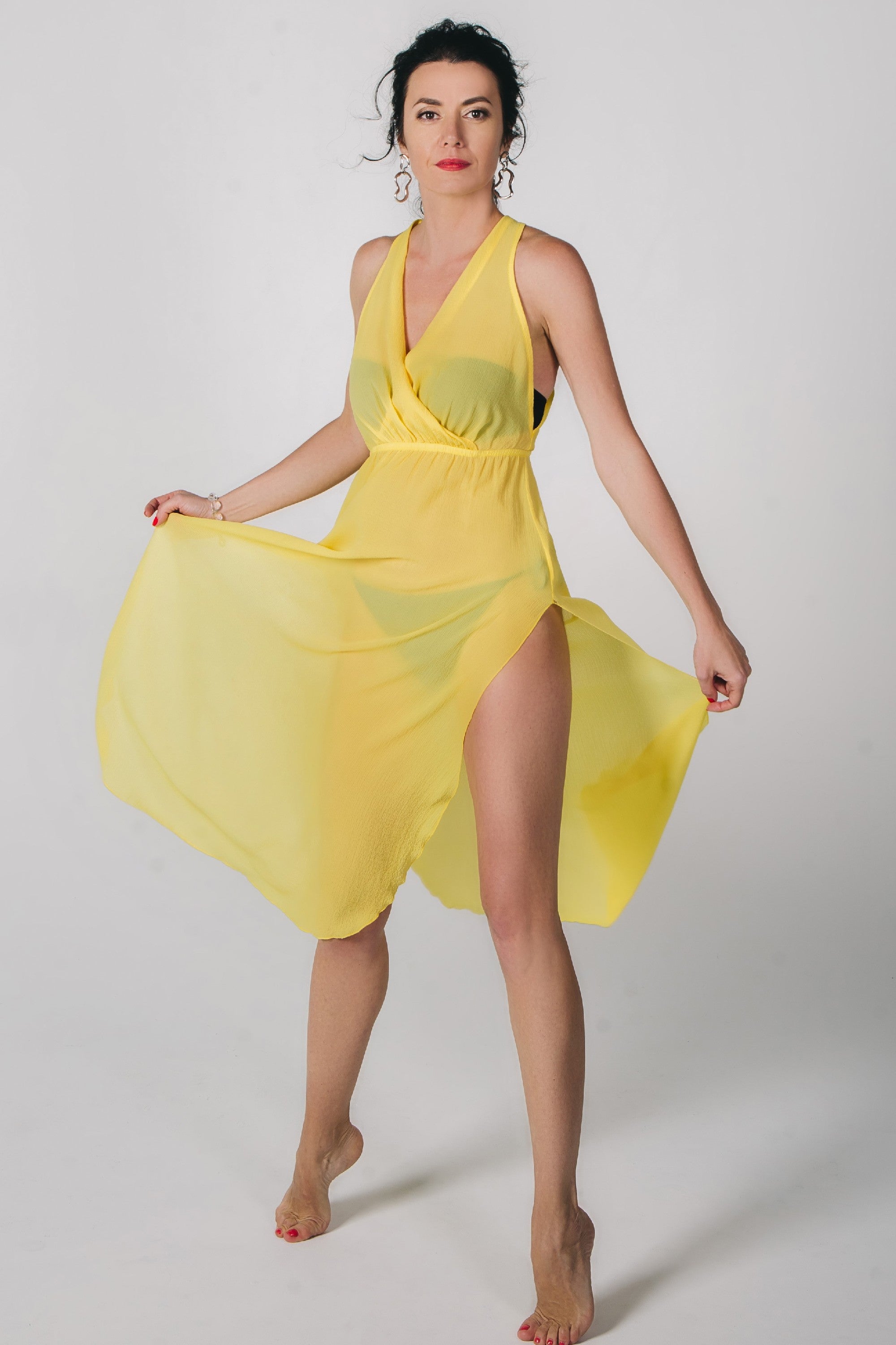 Пляжна туніка з високим розрізом ST 241 yellow