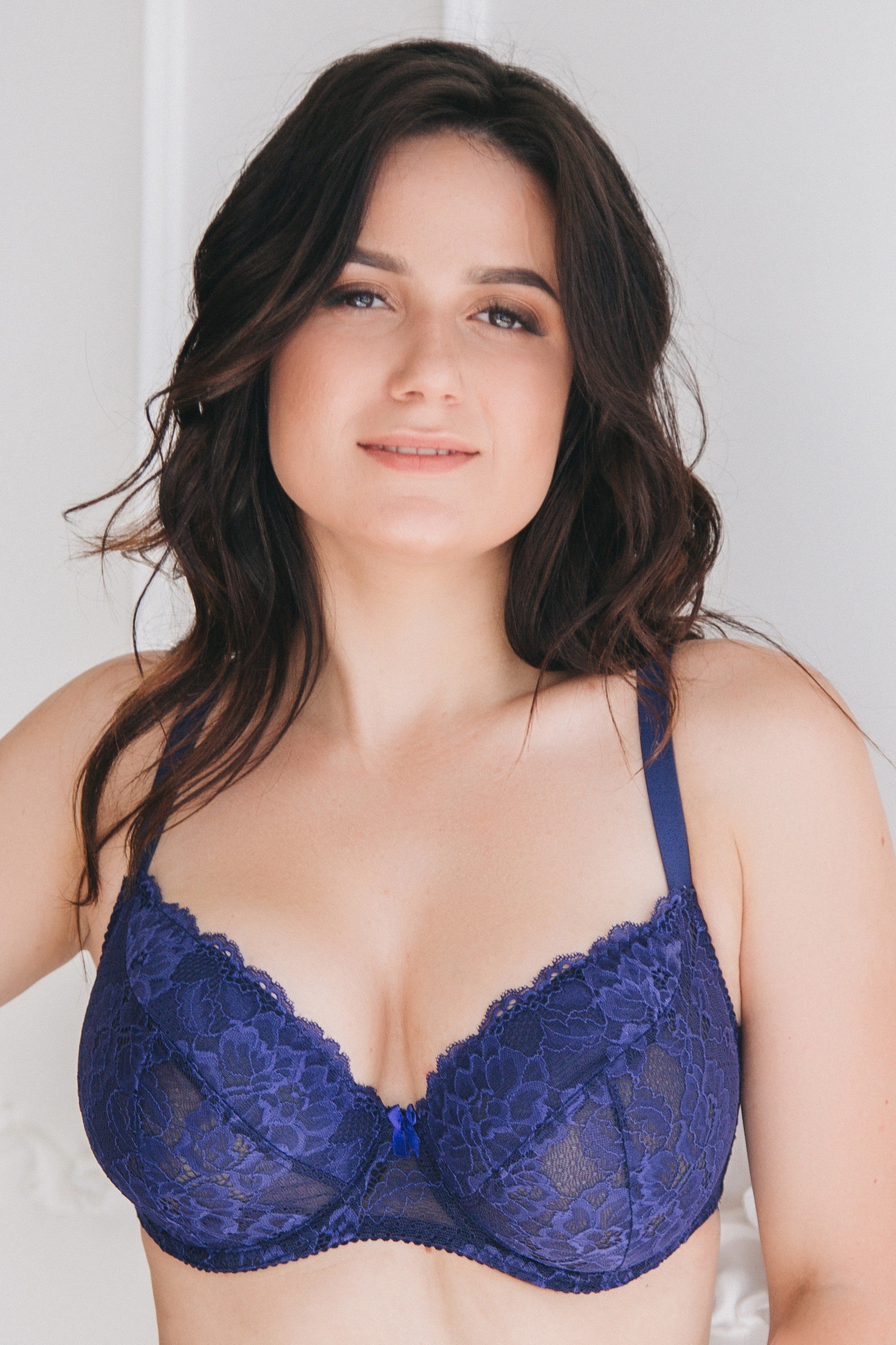 М'який бюстгальтер з мереживом SB 136 navy