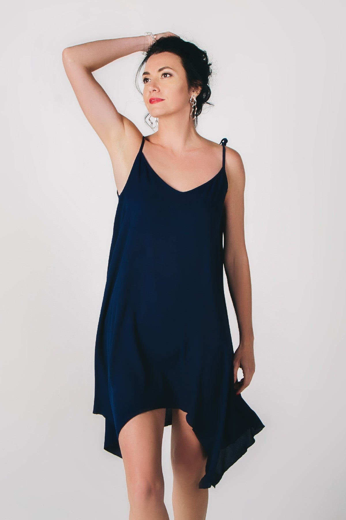 Хлопковая туника на тонких бретелях ST 253 navy