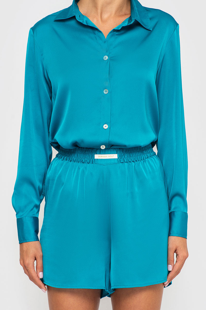 Шелковые шорты 21038-1 azure