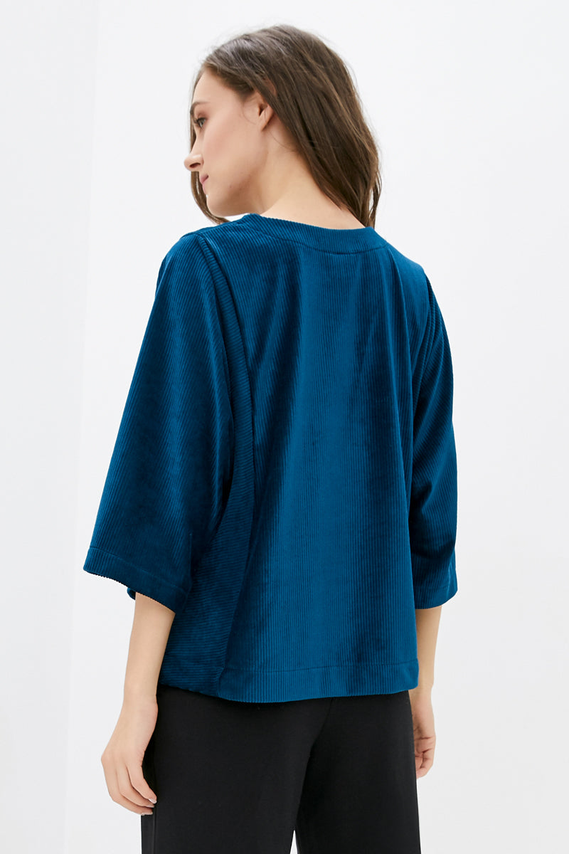 Кофта с широкими рукавами 019/3 Blue