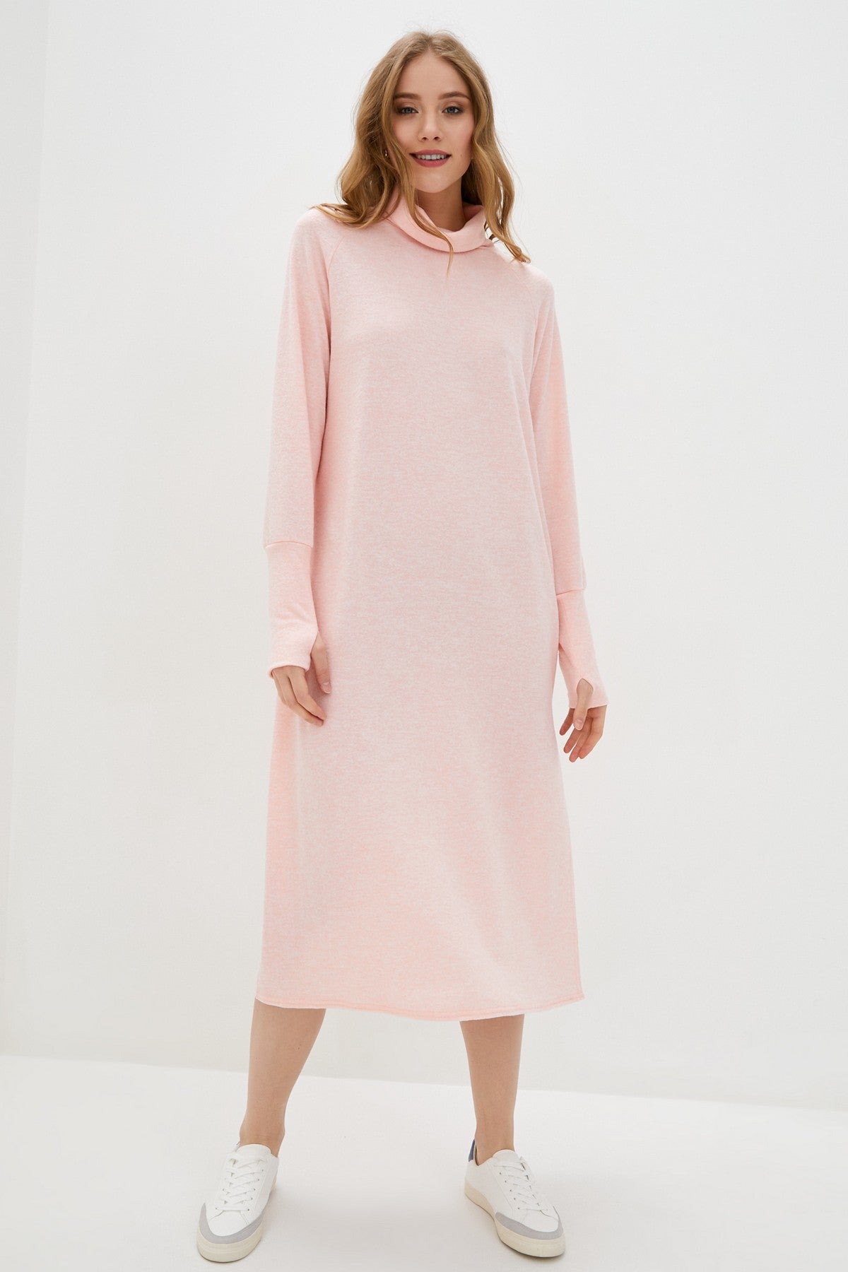 Шерстяное платье прямого кроя 248 Peach