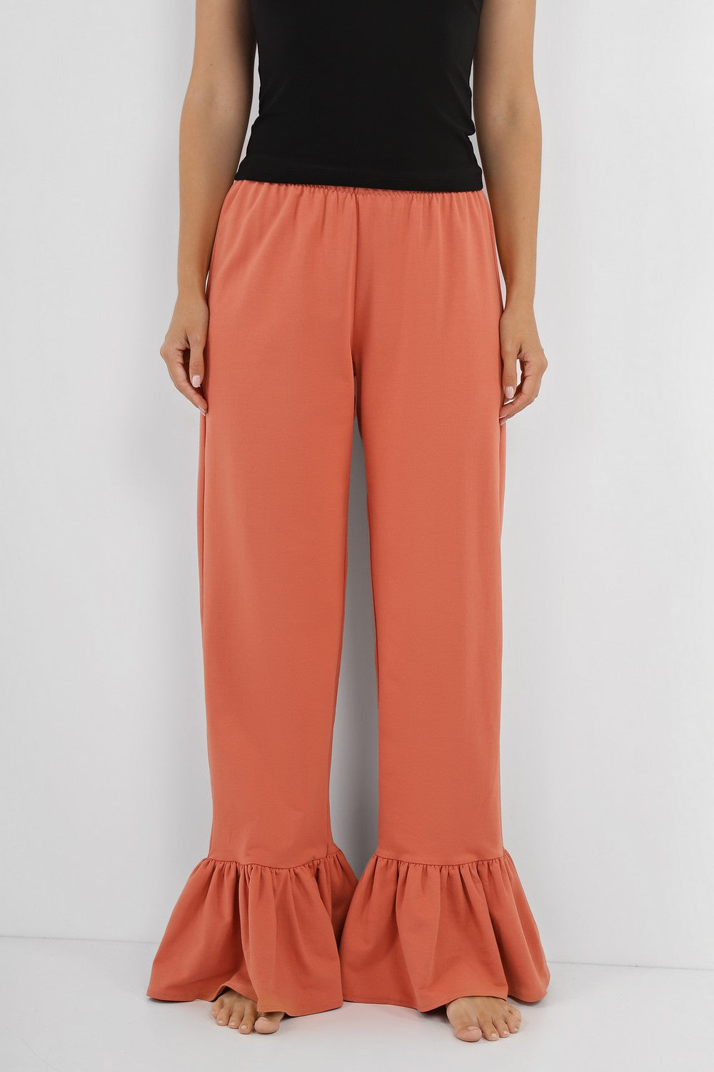 Хлопковые брюки для дома 601 terracotta