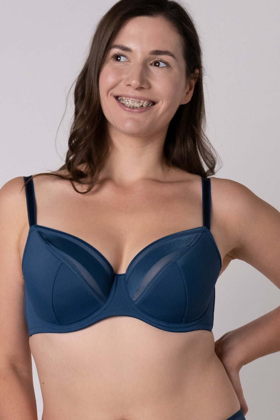 Полудублированный бюстгальтер на косточках 1120052/052С blue