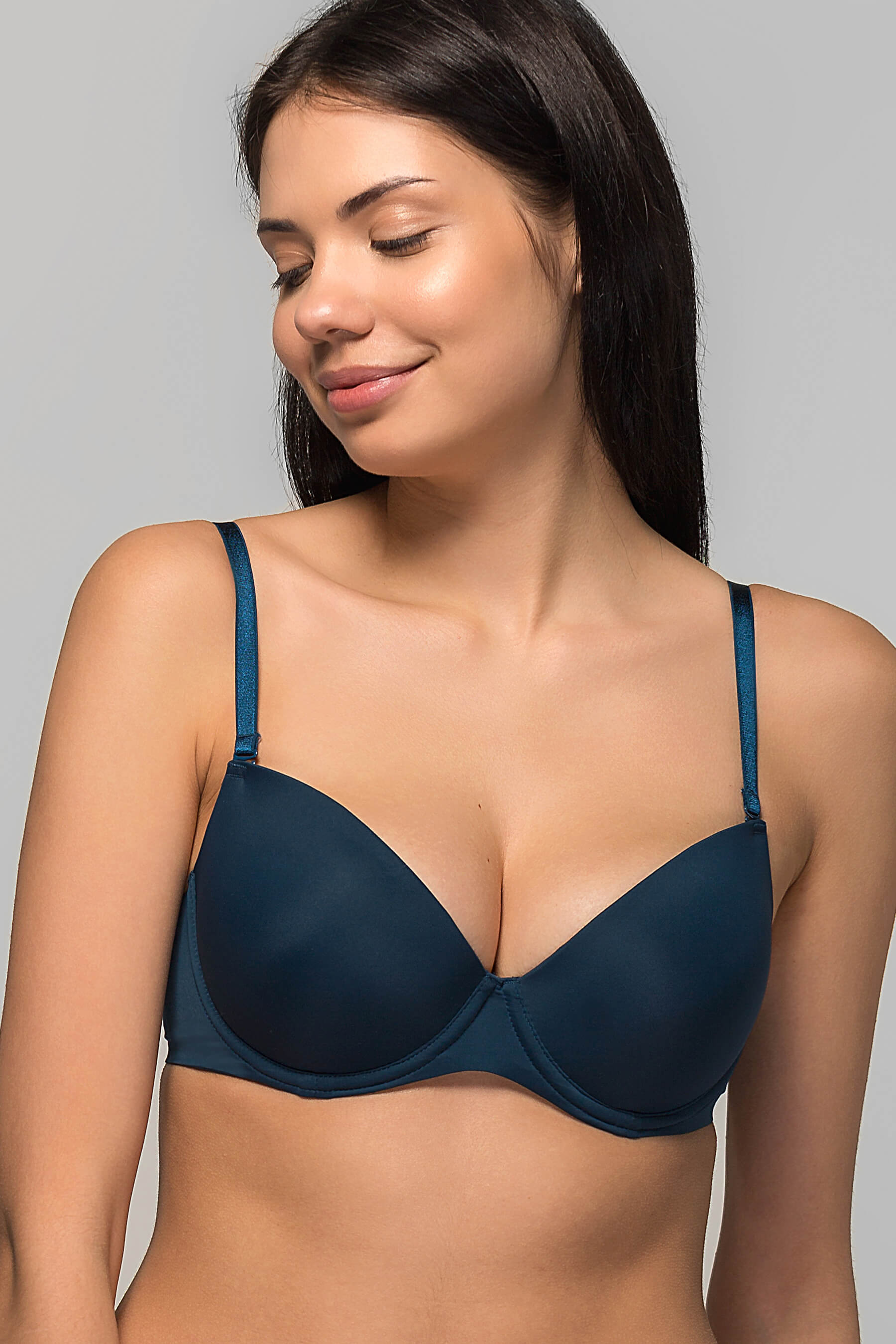 Бесшовный бюстгальтер push-up SLZ19801076/076C aquamarine