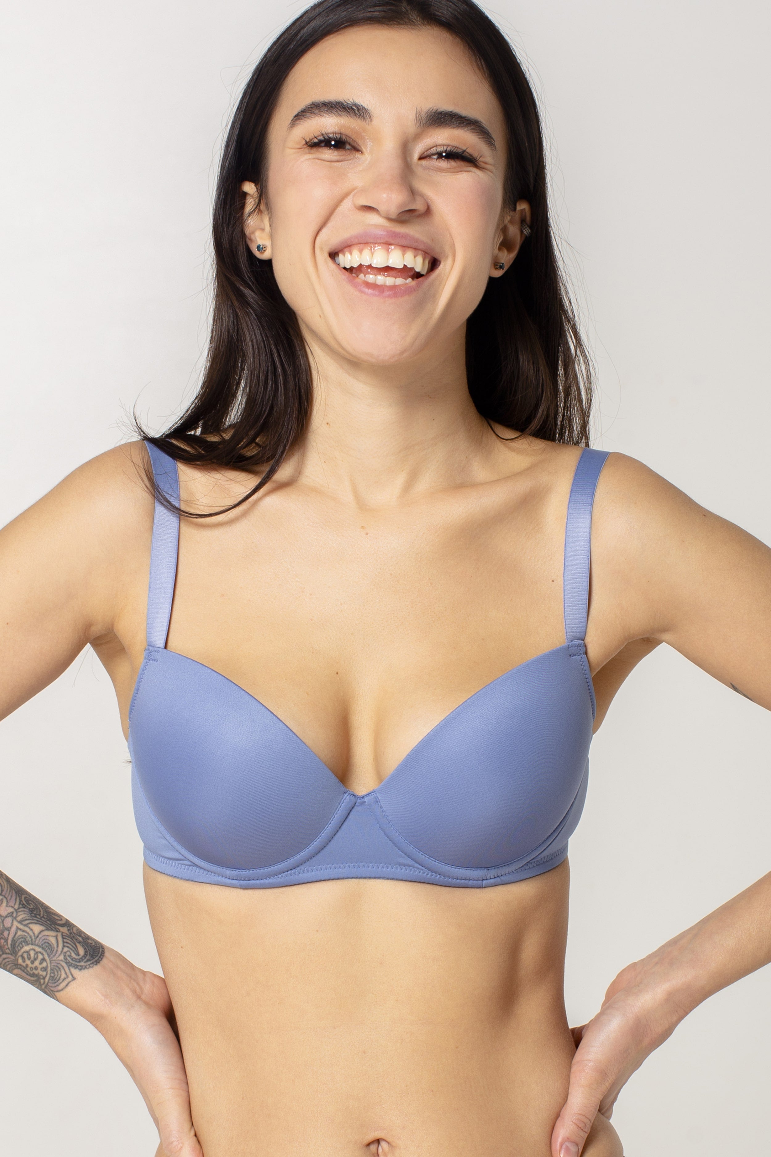 Гладкий бюстгальтер push-up SLZ24001076/076BC denim