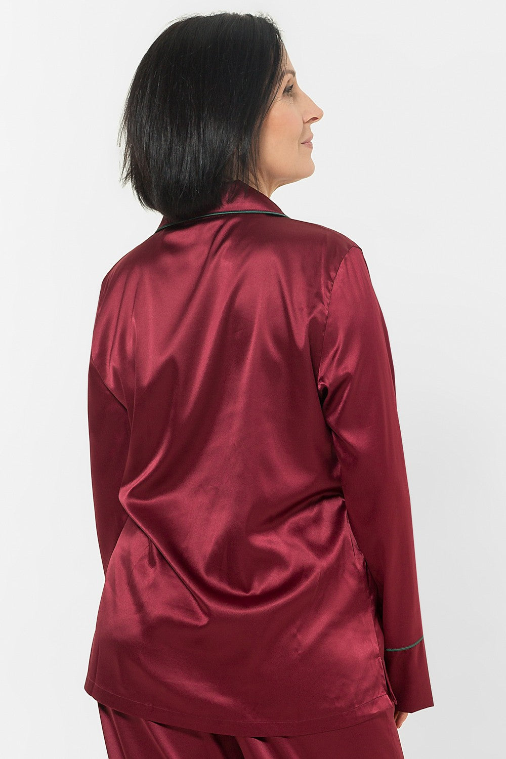 Пижамная рубашка из сатина HOM1903004 dark red