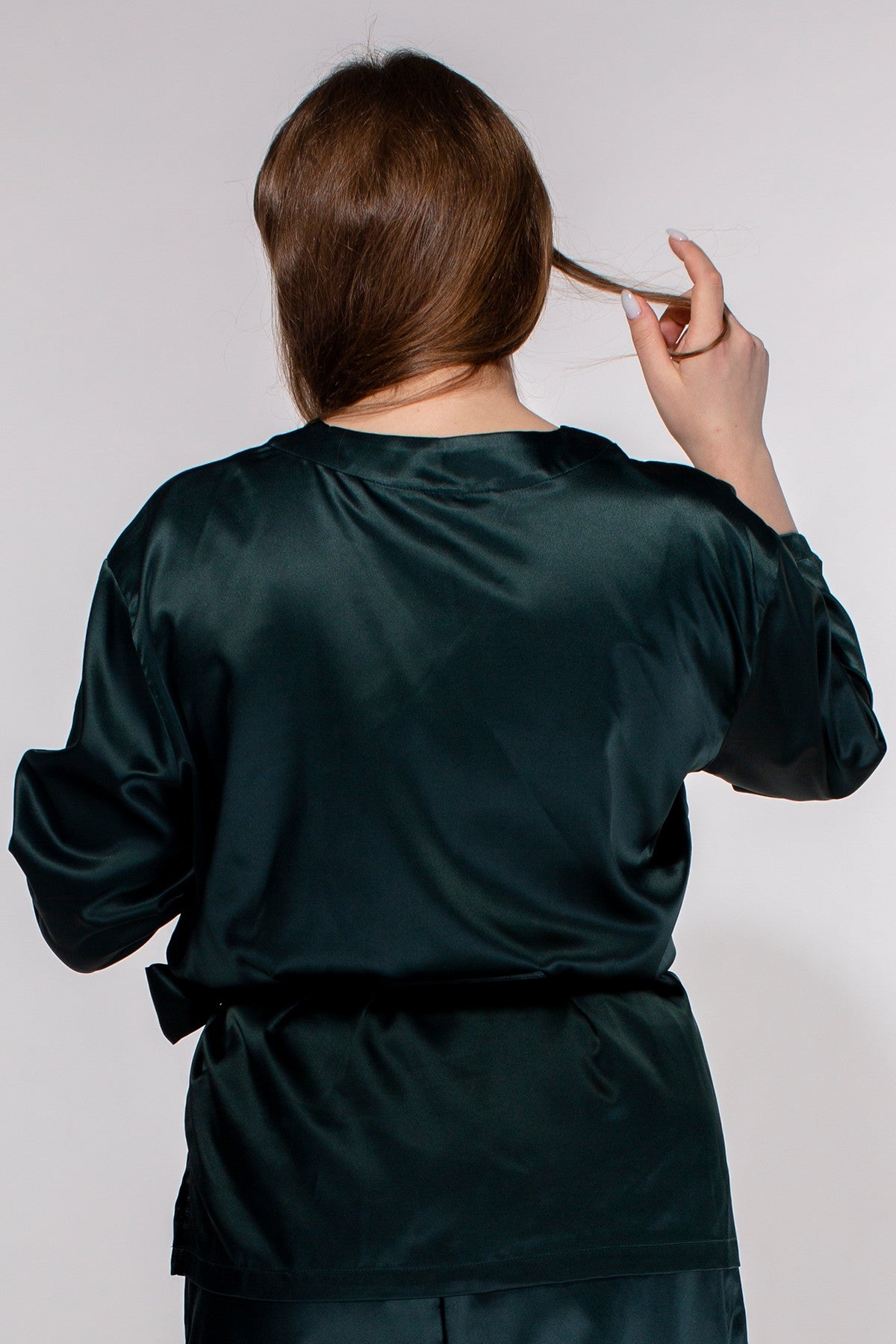 Короткое кимоно из сатина HOM2008000/000MC green