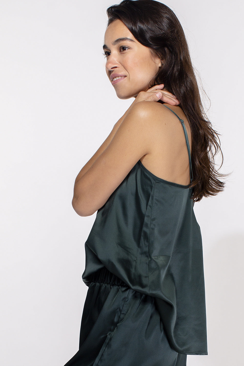 Пижамная майка из сатина HOM2008006/006MC green