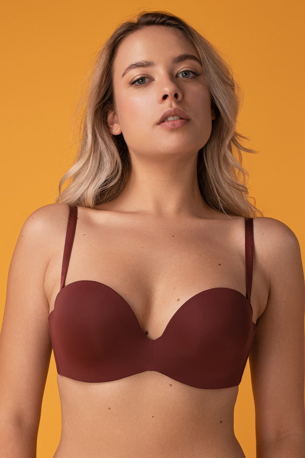 Гладкий бюстгальтер балконет SLZ19801225/225С burgundy